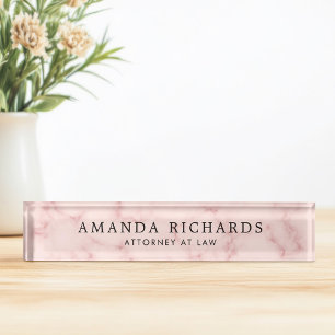 Porte-nom Faux marbre rose