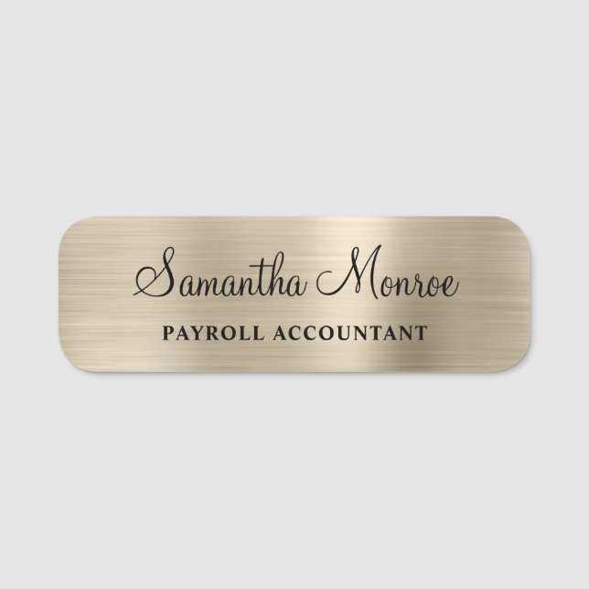 Porte-nom Faux Pale Gold Foil (Devant)