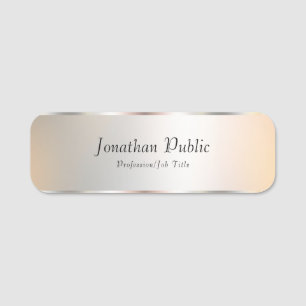 Porte-nom Faux Silver Élégant Modèle professionnel moderne
