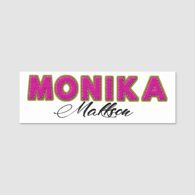 Porte-nom Felt Appliqué png personnalisé, fichier jpeg. (Devant)