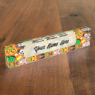 Porte-nom Fête des Candies Éffrayantes d'Halloween