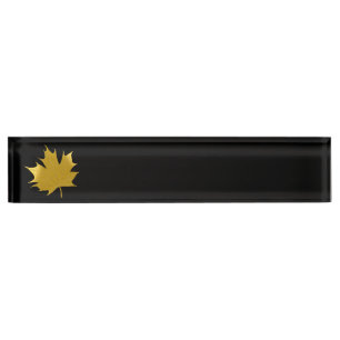 Porte-nom Feuille d'érable dorée