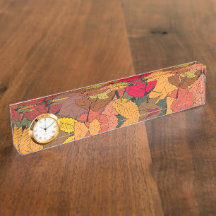 Porte-nom Feuilles d'automne colorées