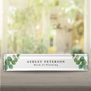 Porte-nom Feuilles de eucalyptus élégantes et chic