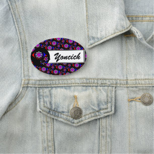 Porte-nom Fibonacci 'Fish Checker Black' par Kenneth Yoncich