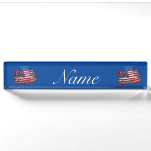 Porte-nom Fier paysan patriotique drapeau Thunder_Cove