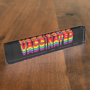 Porte-nom Fierté vaccinée lgbt queer gay rainbow black