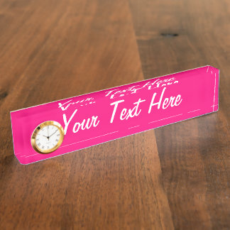 Porte-nom Fille Fuchsia Arrière - plan sur mesure
