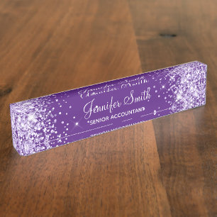 Porte-nom Fille Sparkly Lavender Parties scintillant Royal v