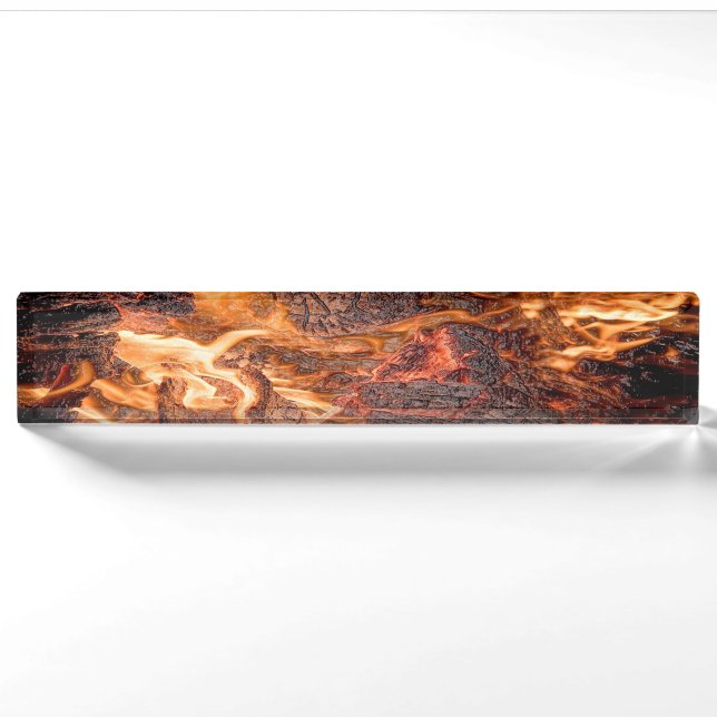 Porte-nom Flamme orange (Devant)