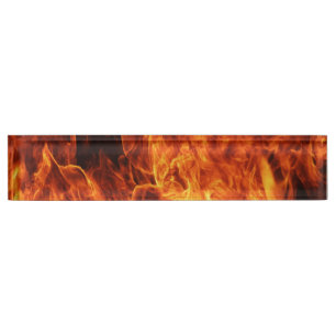 Porte-nom Flamme orange