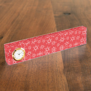 Porte-nom Flèches de neige, Flakes rouges et blancs, Neige