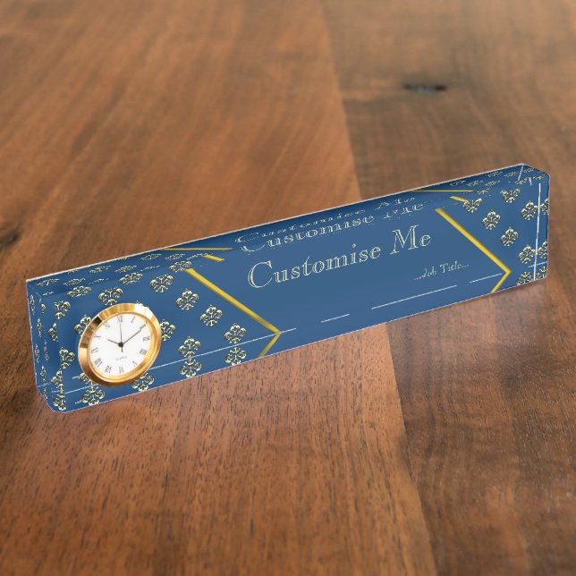 Porte-nom Fleur de lis métallique (or) (Taille)