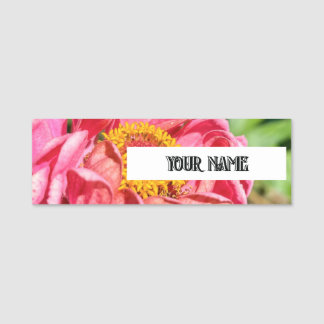 Porte-nom Fleur de Zinnia Rose Nom de l'image personnalisée