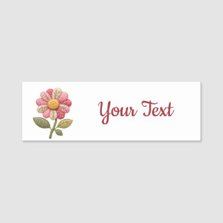 Porte-nom Fleur patchwork dans le style country