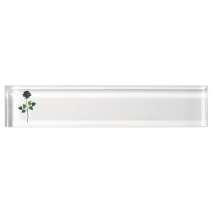 Porte-nom Fleur rose noire