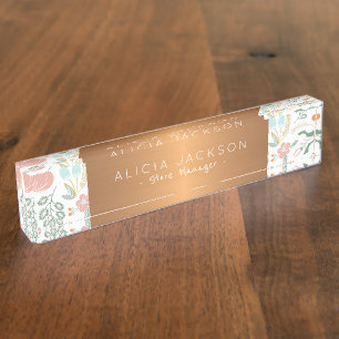 Porte-nom Fleur sauvage motif de la parties scintillant en o