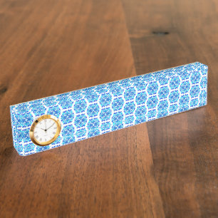 Porte-nom Fleurs Bleues, Motif De Fleurs, Modèle Floral