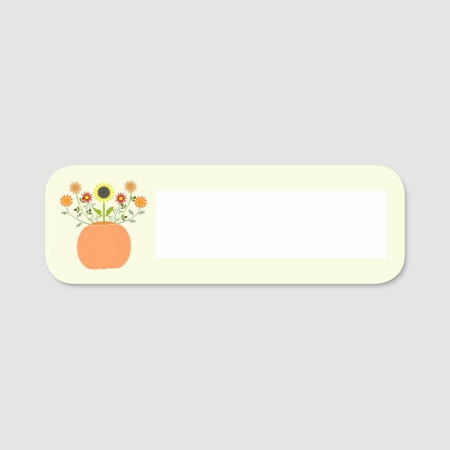 Porte-nom Fleurs d'action de grâce en Citrouille (Devant)