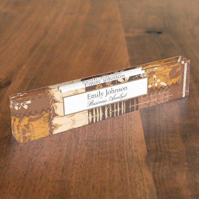 Porte-nom fleurs de cube noir (Taille)