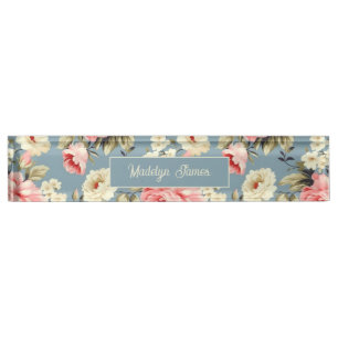 Porte-nom Fleurs de jardin de campagne personnalisées