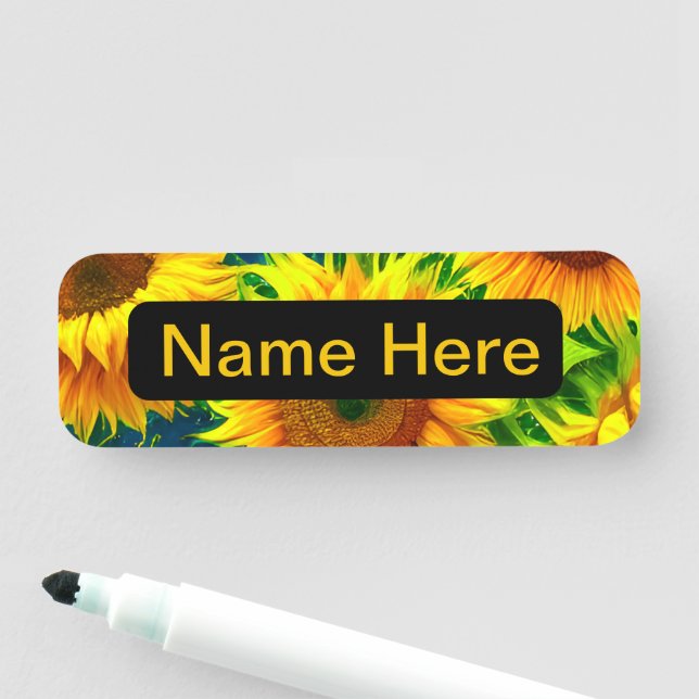 Porte-nom Fleurs de soleil (En situation)