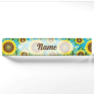 Porte-nom Fleurs de soleil Bright Summer Nature Flora