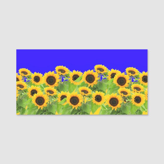 Porte-nom Fleurs de soleil - drapeau ukrainien Paix Liberté  (Devant)