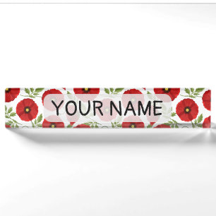 Porte-nom Fleurs d'été joyeuses floraison de pavot