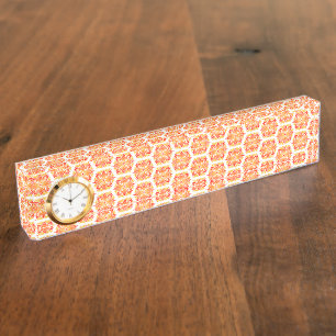 Porte-nom Fleurs Oranges, Motif De Fleurs, Motif Floral