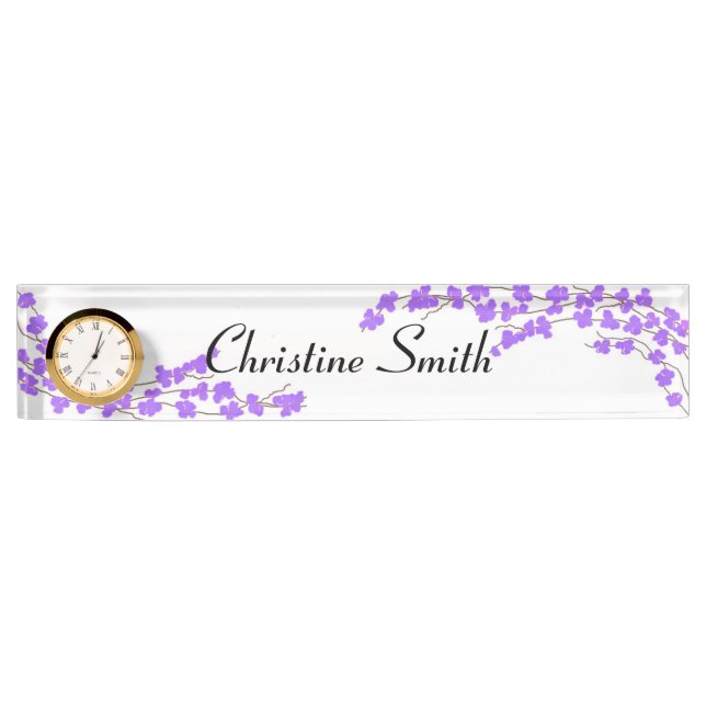Porte-nom Fleurs Violettes (Devant)