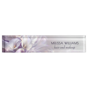 Porte-nom Fleurs Violettes Luxe