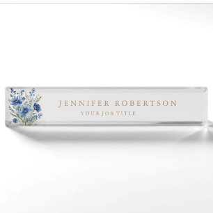 Porte-nom Floral Chic Classical Personnalisé Customisé