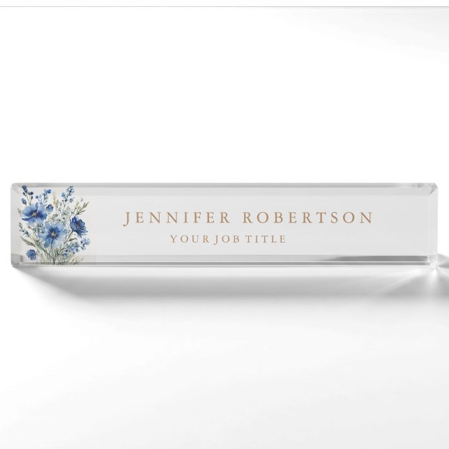 Porte-nom Floral Chic Classical Personnalisé Customisé (Devant)