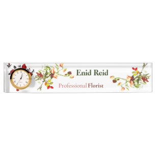Porte-nom Floral Designer personnalisé pour professionnels