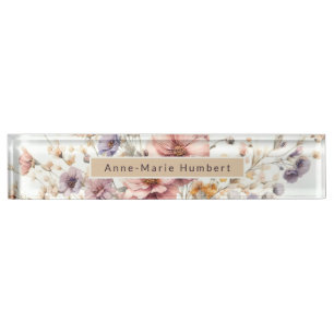 Porte-nom Floral moderne rose girly élégant élégant