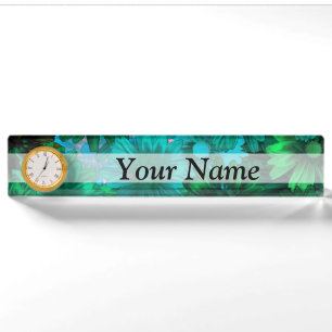 Porte-nom Floral moderne vert