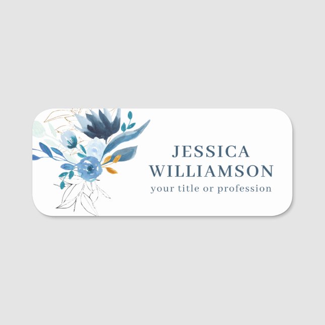 Porte-nom Floral Professional Conference Personalized Name (Devant)