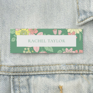 Porte-nom Flore moderne de Boho Tagline