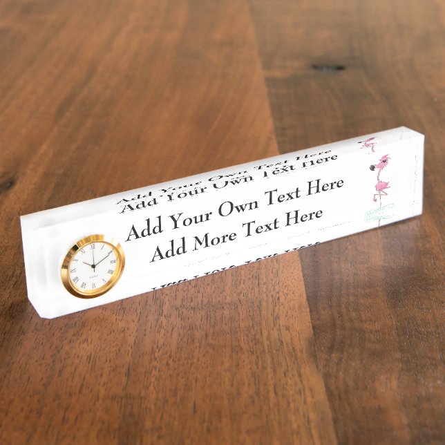 Porte-nom Floride thème Flamant rose rose (Taille)