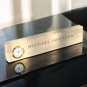 Porte-nom Fond d'or Executive professionnel de luxe