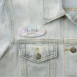 Porte-nom Fond iridescent Opale scintillante