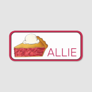 Porte-nom Fraise Rhubarb Pie a la Mode Dessert Boulangerie