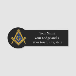 Porte-nom Freemason Masonic Carré et Compass