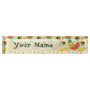 Porte-nom Fruits d'été frais Motif
