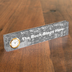 Porte-nom Fun Desk Signale les arrêts Buck ici