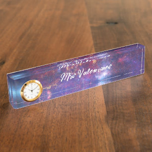 Porte-nom Galaxy Space Lactky Way Enseignant École Cute Star