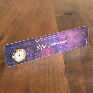 Porte-nom Galaxy Space Lactky Way Enseignant École Cute Star