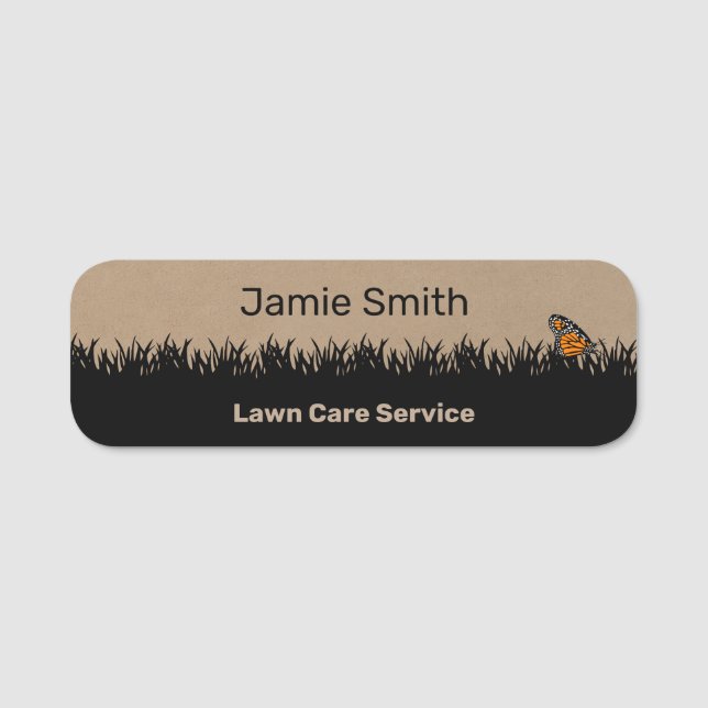 Porte-nom Garden Maintenance Service Khaki & Black (Devant)