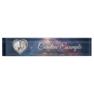 Porte-nom Gardien au Clair de Lune du Cœur Éternel
